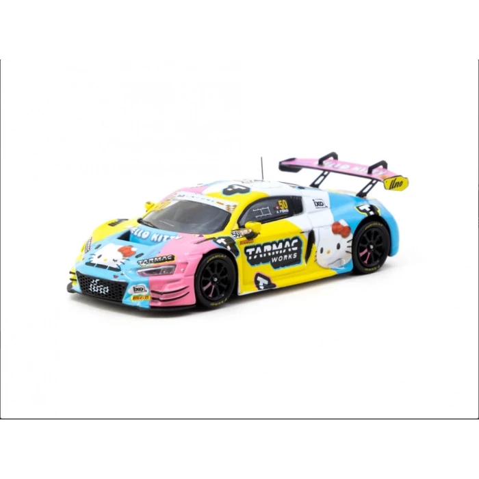 Tarmac Works 164 Audi R8 LMS GT3 Evo II Macau GT Cup - FIA GT World Cup 2023 - Race Version Uno Racing #50 with Tarmac Cards - HOBBY64