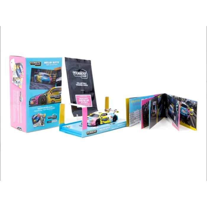 Tarmac Works 164 Audi R8 LMS GT3 Evo II Macau GT Cup - FIA GT World Cup 2023 - Race Version Uno Racing #50 with Tarmac Cards - HOBBY64