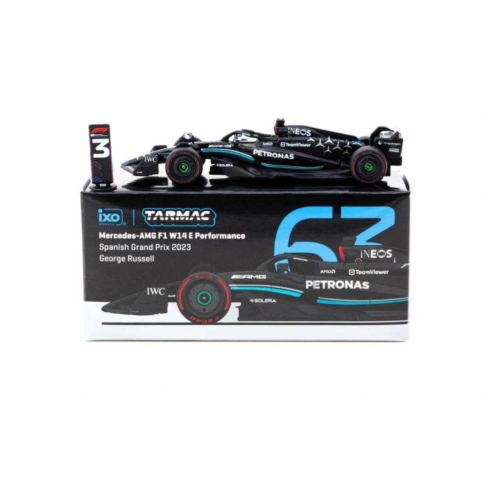 Tarmac Works X iXO Models 1/64 Mercedes-AMG F1 W14 E Performance Hungarian Grand Prix 2023 Pole Position Lewis Hamilton - GLOBAL64 T64G-F064-LH1