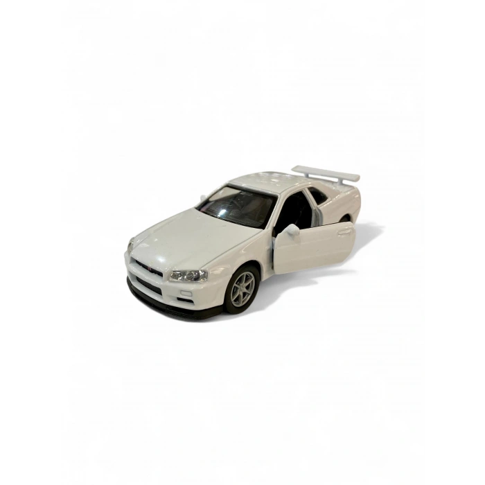 Welly 1/36 Nissan Skyline GT-R R34 Beyaz (Çek Bırak)