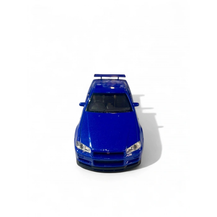 Welly 1/36 Nissan Skyline GT-R R34 Mavi (Çek Bırak)