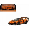 CM Model 1/64 McLaren Senna GTR Orange Metallic with Carbon Hood and Black Top