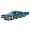 Greenlight 1/64 California Lowriders Series 1 - 1973 Cadillac Sedan deVille - Teal with White Roof Solid Pack 63010-F