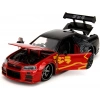 Jada 1/24 2002 Nissan Skyline GT-R (R34) RHD (Right Hand Drive) Red Metallic and Black Godzilla