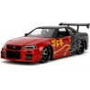 Jada 1/24 2002 Nissan Skyline GT-R (R34) RHD (Right Hand Drive) Red Metallic and Black Godzilla