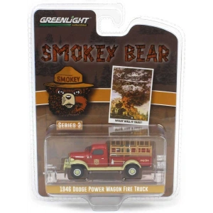 Greenlight 1/64 Smokey Bear Series 3- 1946 Dodge Power Wagon Fire Truck 38060-A