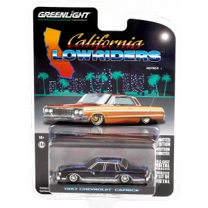 Greenlight 1/64 California Lowriders Series 1 - 1987 Chevrolet Caprice Lowrider - Custom Black Solid 63010-D Pack