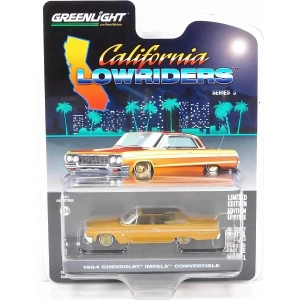 Greenlight 1/64 California Lowriders Series 5 - 1964 Chevrolet Impala Convertible – Gold Solid Pack