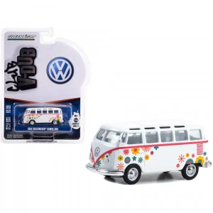 Greenlight 1/64 Club Vee-Dub Series 17 - 1964 Volkswagen Type 2 (T1) Samba Bus - Flower Power Solid Pack