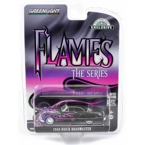Greenlight 1/64 Flames The Series - 1949 Buick Roadmaster Hardtop - Black with Flames