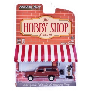 Greenlight 1/64 The Hobby Shop Series 16- 1978 Plymouth Trail Duster wiht Backpacker Figure