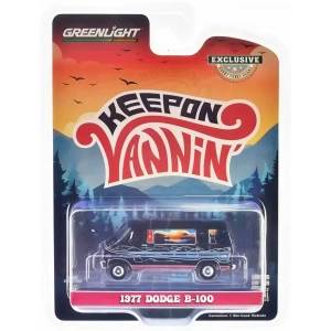 Greenlight 1/64 Vannin - 1977 Dodge B-100 Custom Van - Mountain Sunrise Decoration