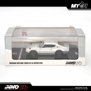 Inno 1/64 NISSAN SKYLINE 2000 GT-R (KPGC110) Silver IN64-KPGC110-SIL