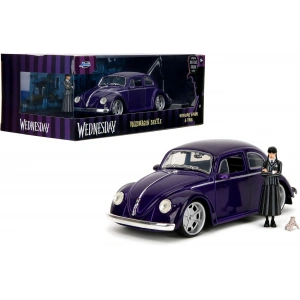 Jada 1/24 Wednesday 1972 VW Beetle with Wednesday & Thing Figures