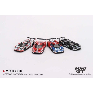 Mini GT 1/64 Ford GT LMGTE PRO 2019 24 Hrs of Le Mans Ford Chip Ganassi Team 4 Cars Set - Limited Edition 3000 MGTS0010