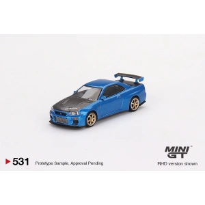 Mini GT Nissan Skyline GT-R (R34) Top Secret Bayside Blue