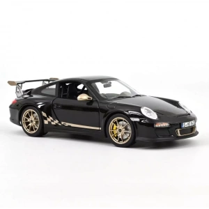 Norev 1/18 Porsche 911 GT3 RS 2009  Black & White Gold Metallic