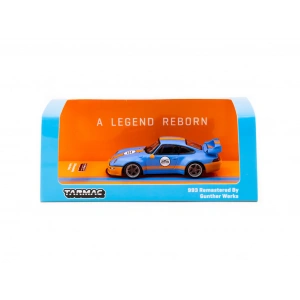 Tarmac Works 1/64 993 Remastered By Gunther Werks Blue / Orange - HOBBY64