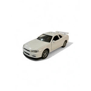 Welly 1/36 Nissan Skyline GT-R R34 Beyaz (Çek Bırak)