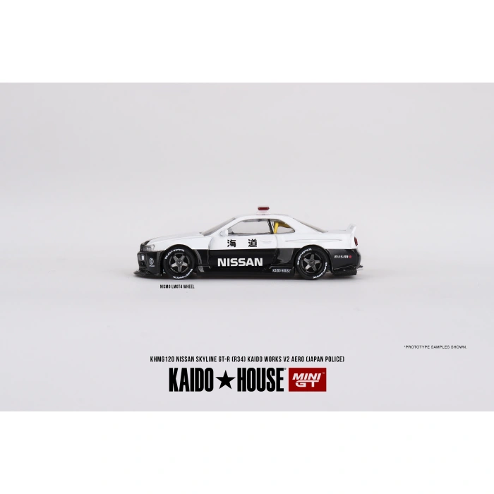 Mini GT Nissan Skyline GT-R R34 Kaido Works (V2 Aero) Police
