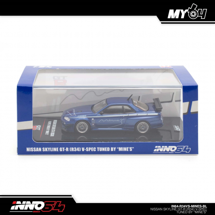 Mini GT Nissan Skyline GT-R R34 Bayside Blue 1:64 Diecast Model