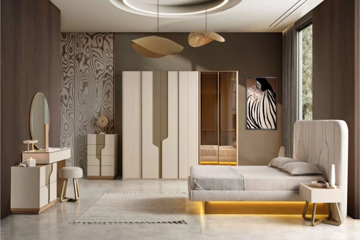 Ada Meşe Yatak Odası Takımı