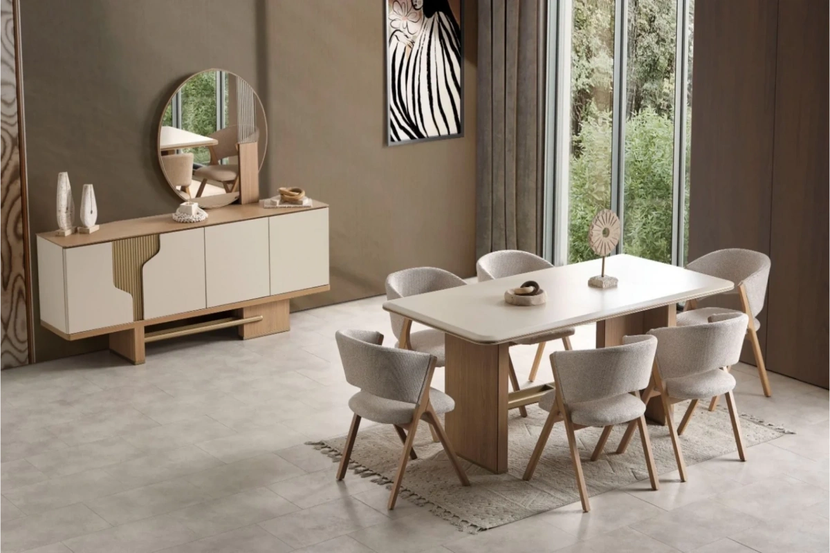 Ada Meşe Yemek Odası Takımı