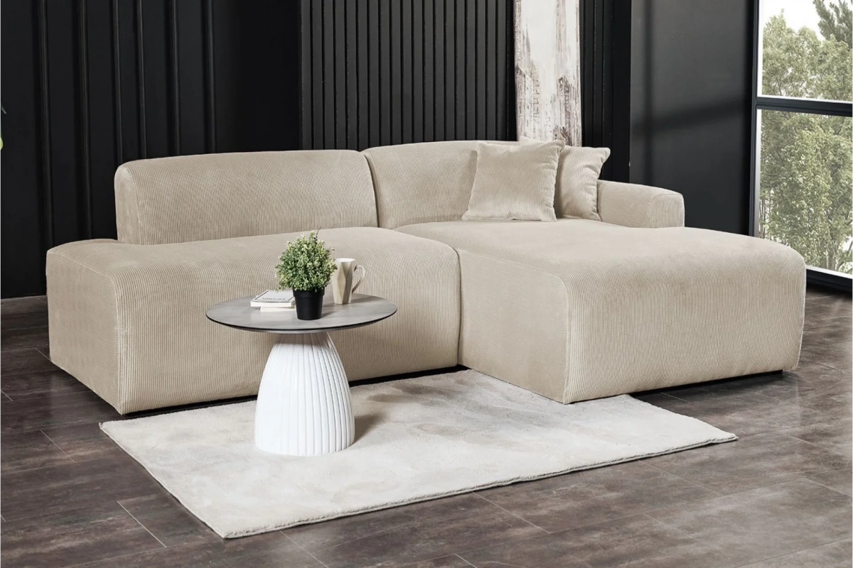 Anka Dinlenmeli Köşe Koltuk Takımı (Krem)