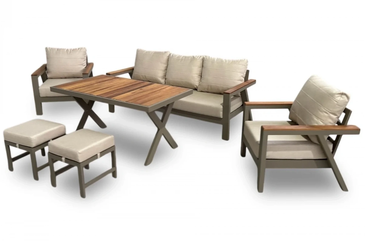 Arven Plus İroko Bahçe ve Balkon Takımı (Krem)