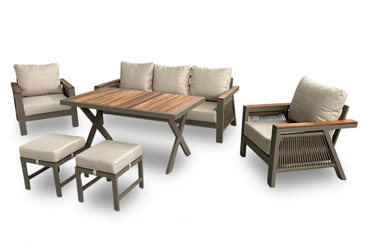 Arven Plus S İroko Bahçe ve Balkon Takımı (Krem)