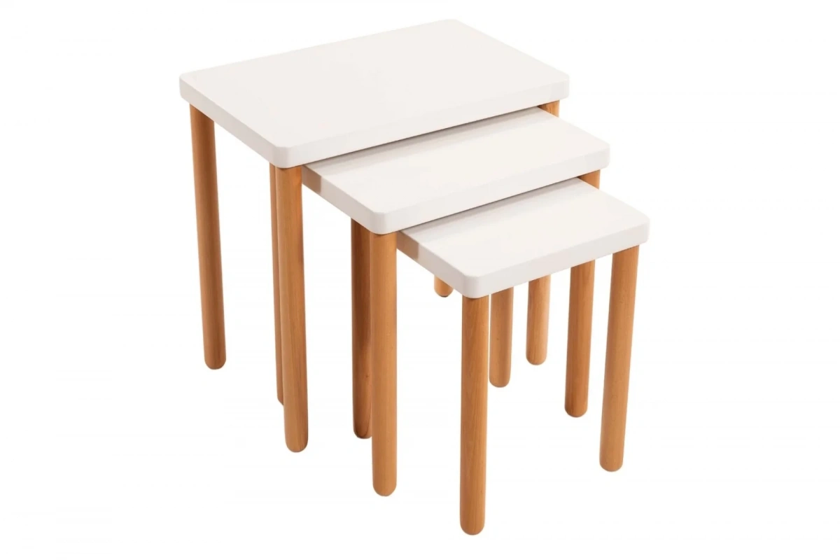 Bohem Meşe Krem Zigon Sehpa