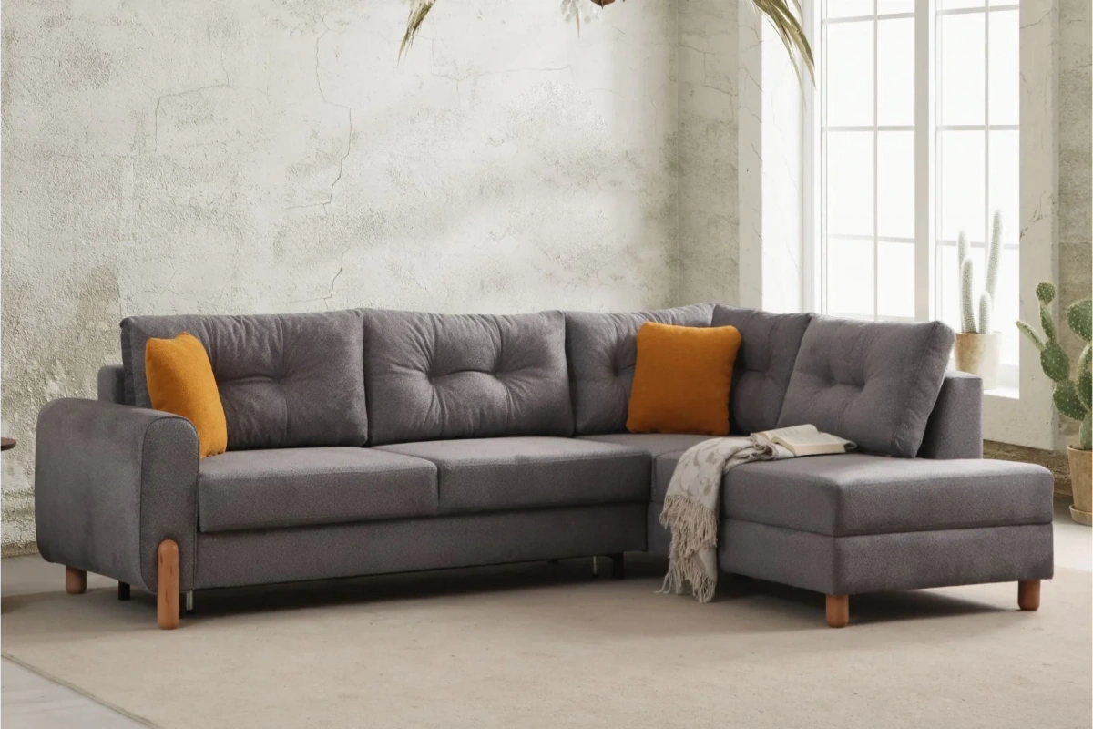 Cunda Antrasit Köşe Koltuk Takımı