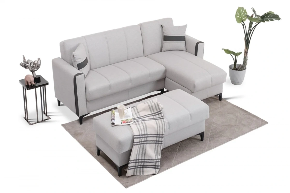 Lily Dinlenmeli Köşe Koltuk Takımı (Puflu)