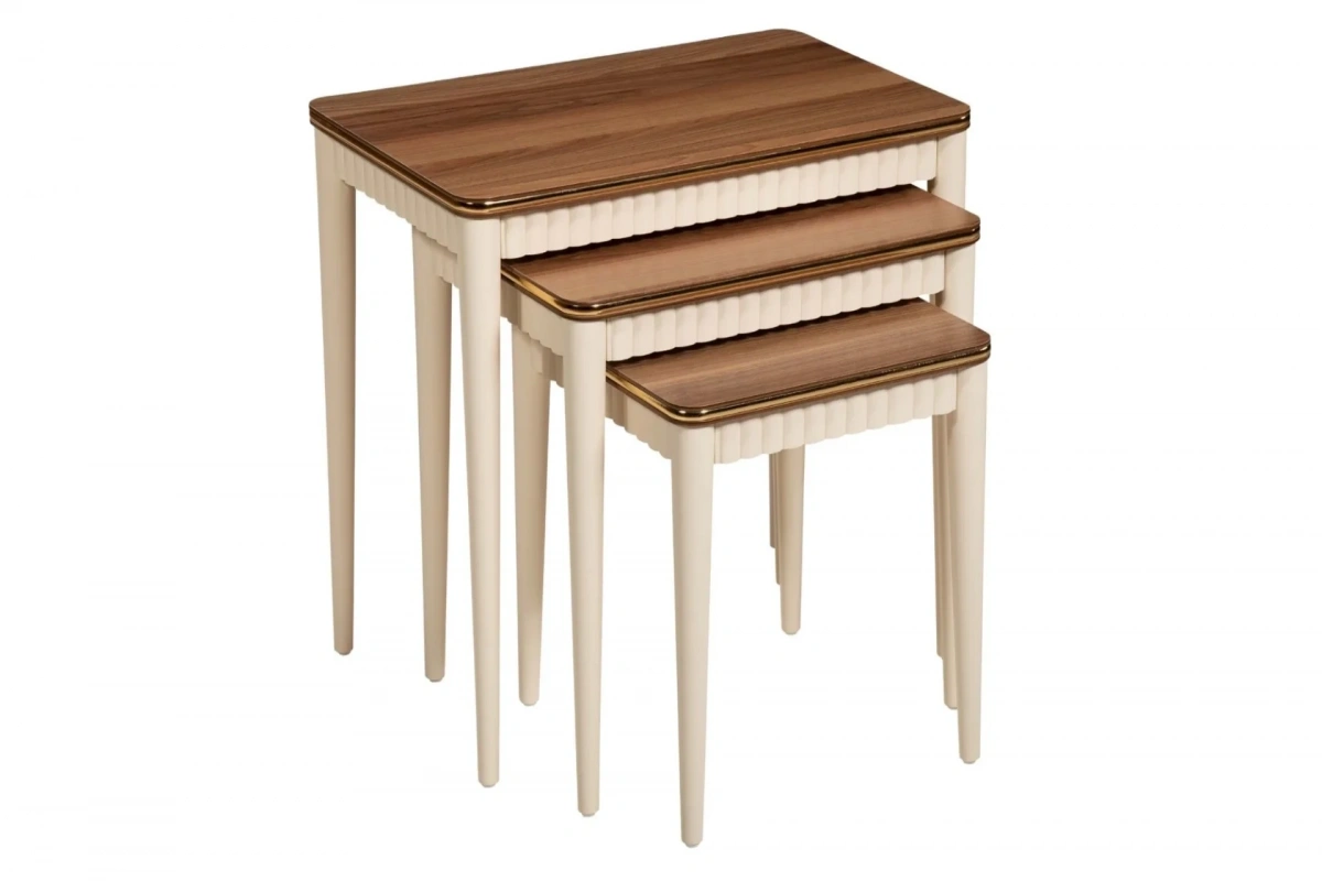 Lodos Ceviz Krem Zigon Sehpa