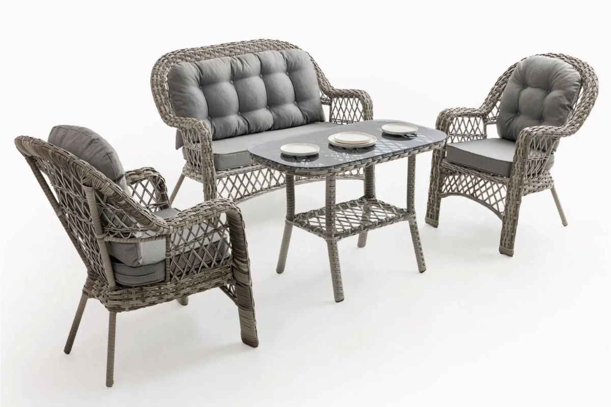 Lora Gri İkili Bahçe ve Balkon Takımı