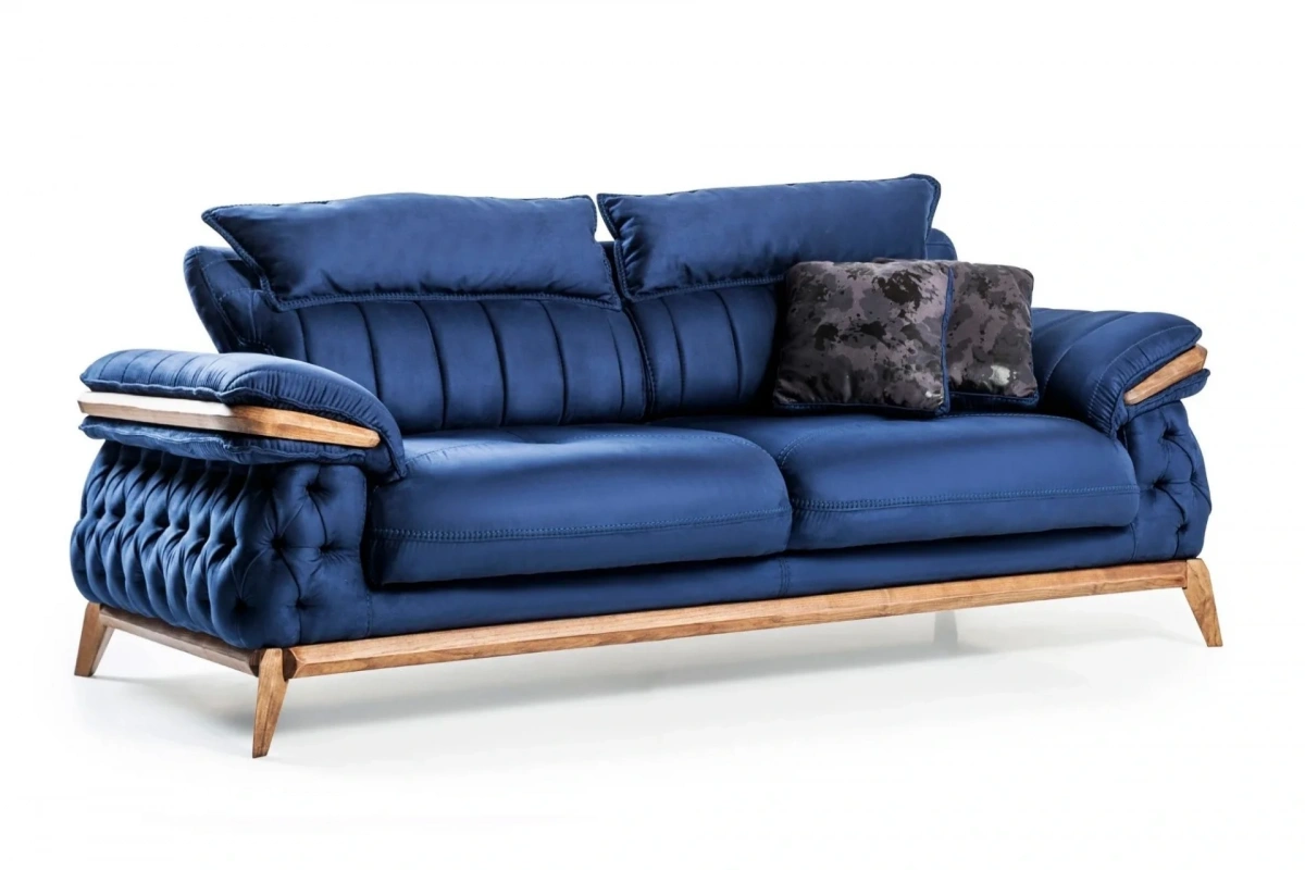 Maserati Mavi 3lü Koltuk