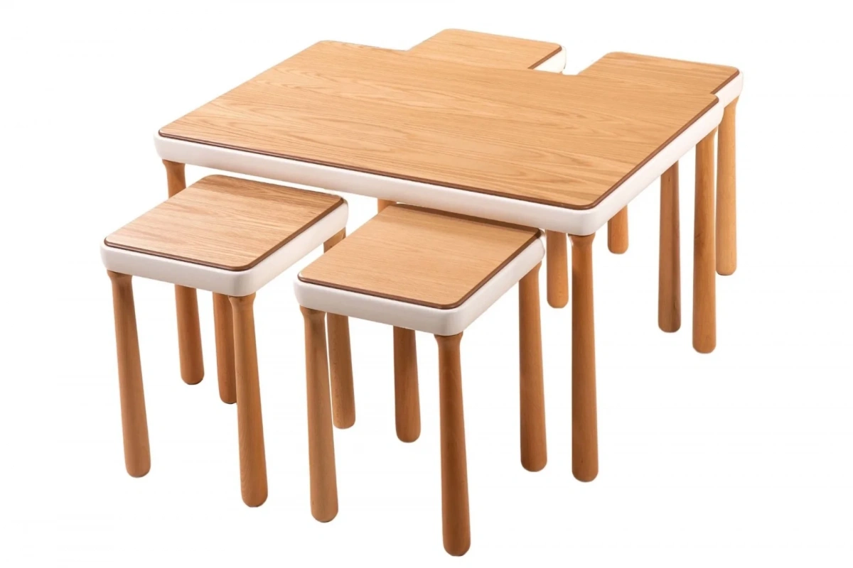 Milan Meşe Krem Orta Sehpa Seti