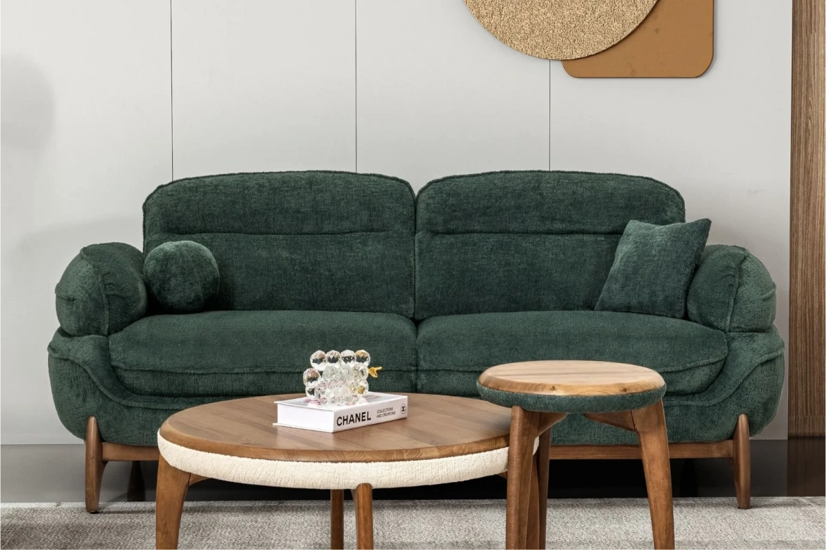 Mustang Yeşil 3lü Koltuk