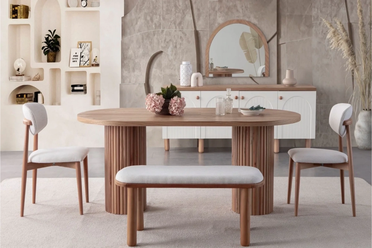 Nervür Yemek Masası Takımı