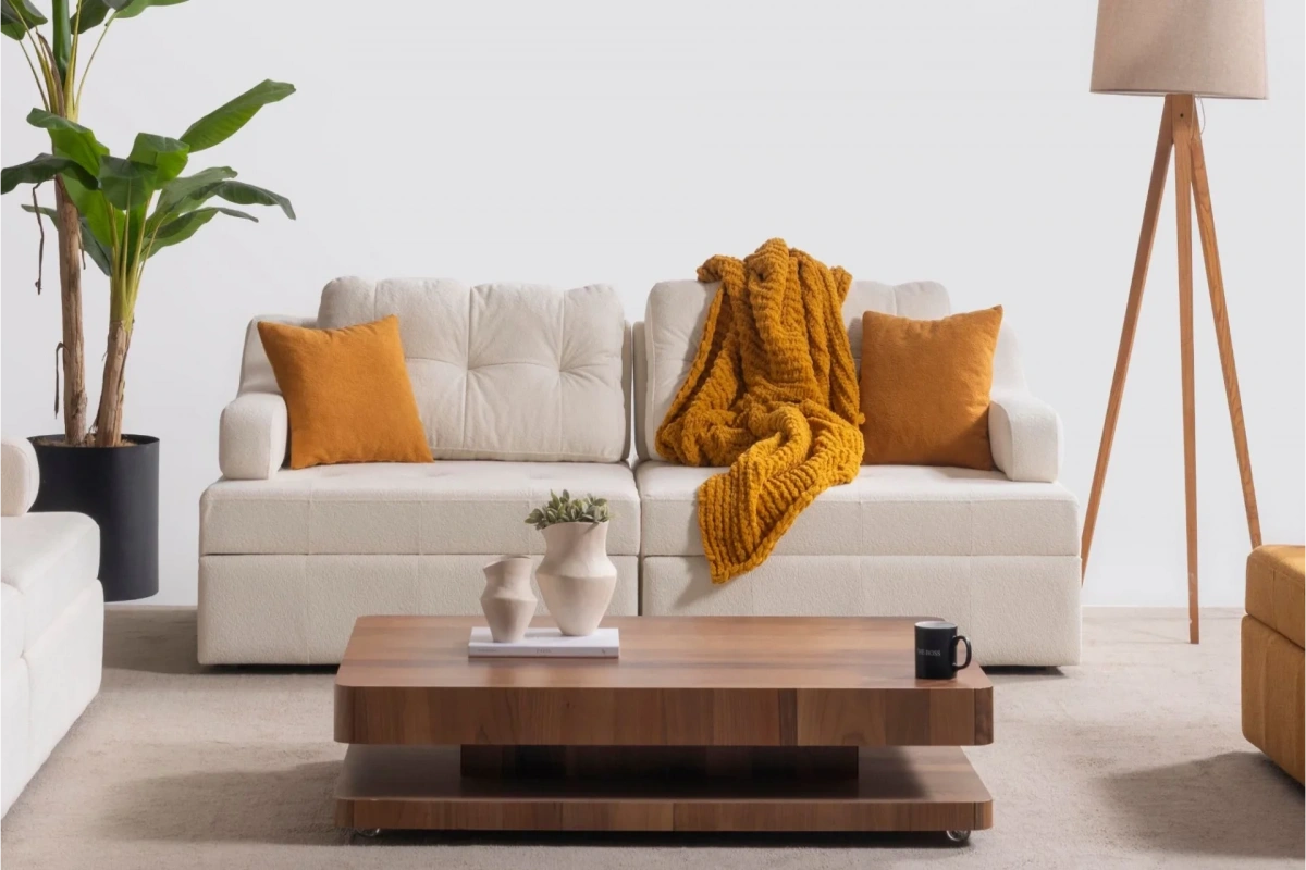 Rest Açılır Yataklı Modüler 2li Kollu Kanepe