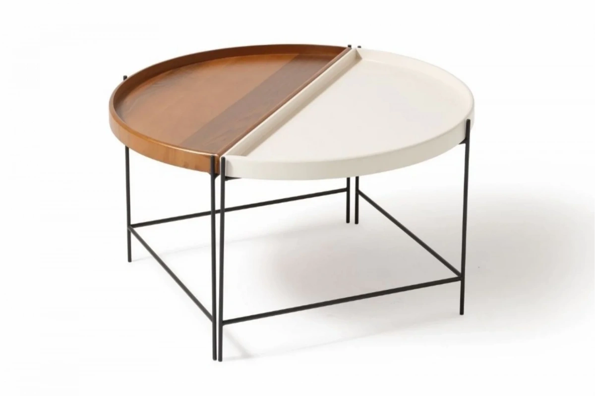 Rita Orta Sehpa Seti (Ekru - Ceviz)