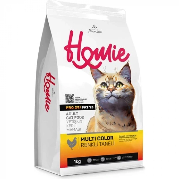 Homie Renkli Taneli Yetişkin Kedi Maması 1 kg