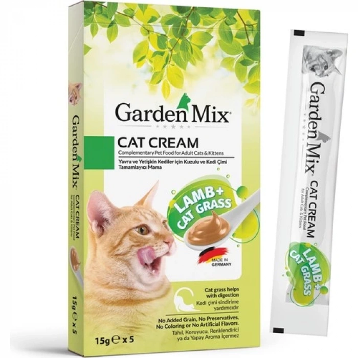Garden Mıx Kedi Kreması Kuzu+Kedi Otu 15GR x 5 Adet