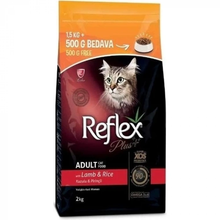 Reflex Plus Adult Kuzu ve Pirinçli Yetişkin Kedi Maması 1.5 Kg+500 Gr Hediyeli