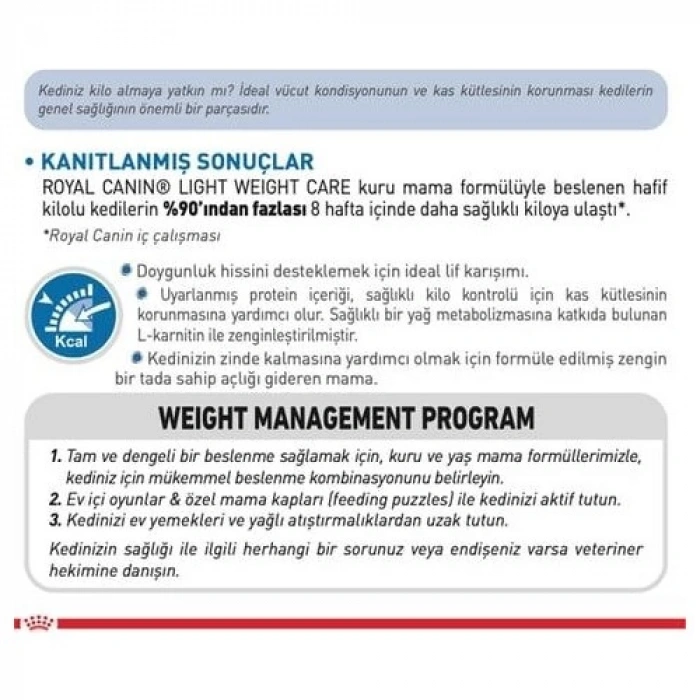 Royal Canin Light Weight Gravy Yetişkin Kedi Yaş Maması 85 Gr