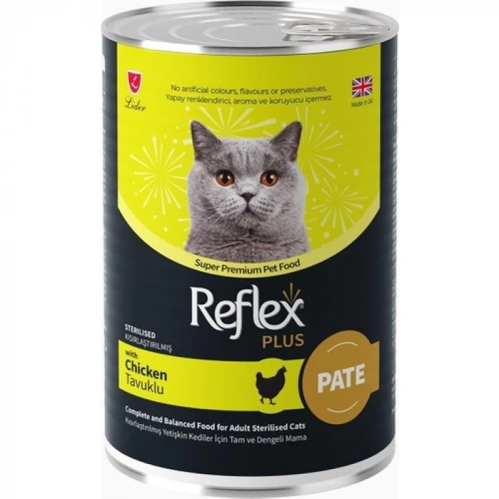 Reflex Plus Pate Içinde Et Parçacıklı Tavuklu Kısırlaştırılmış Kedi Maması 395 gr