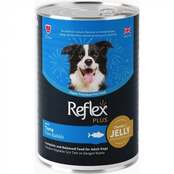 Reflex Plus Jöle Içinde Et Parçacıklı Ton Balıklı Yetişkin Köpek Konservesi 400GR
