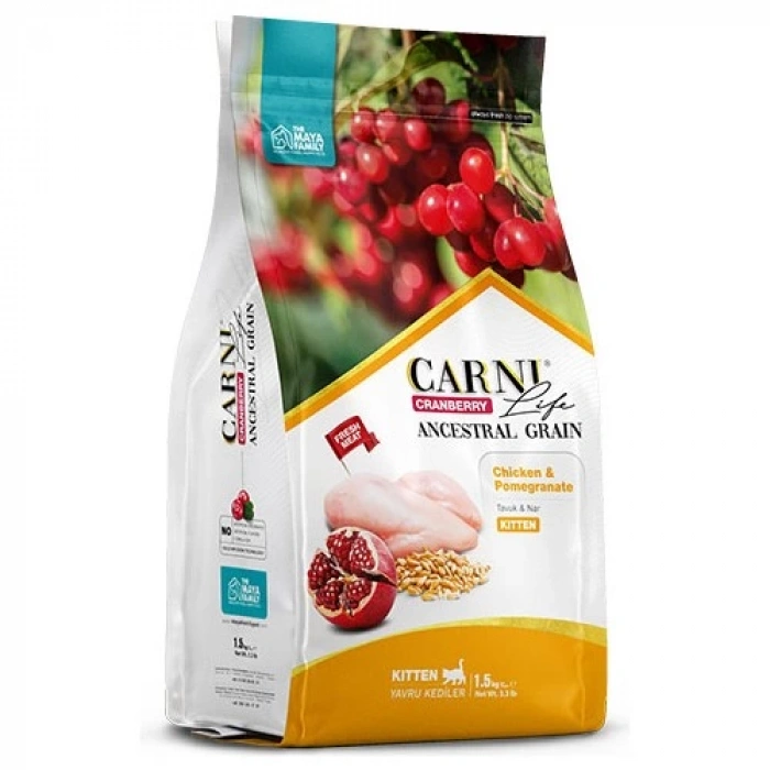 Carni Life Kitten 1.5 Kg Tavuk Nar Kızılcık