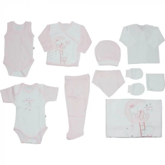 BiricikS Uyuyan Ayıcık 10lu Kız Bebek Hastane Çıkışı Zıbın Seti