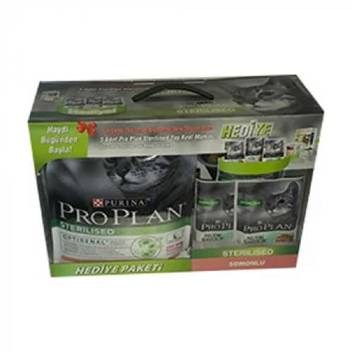 Pro Plan Somonlu Kısırlaştırılmış Kedi Maması 1,5kg + 3 Adet Yaş Mama ve Ölçü Kabı HEDİYE!